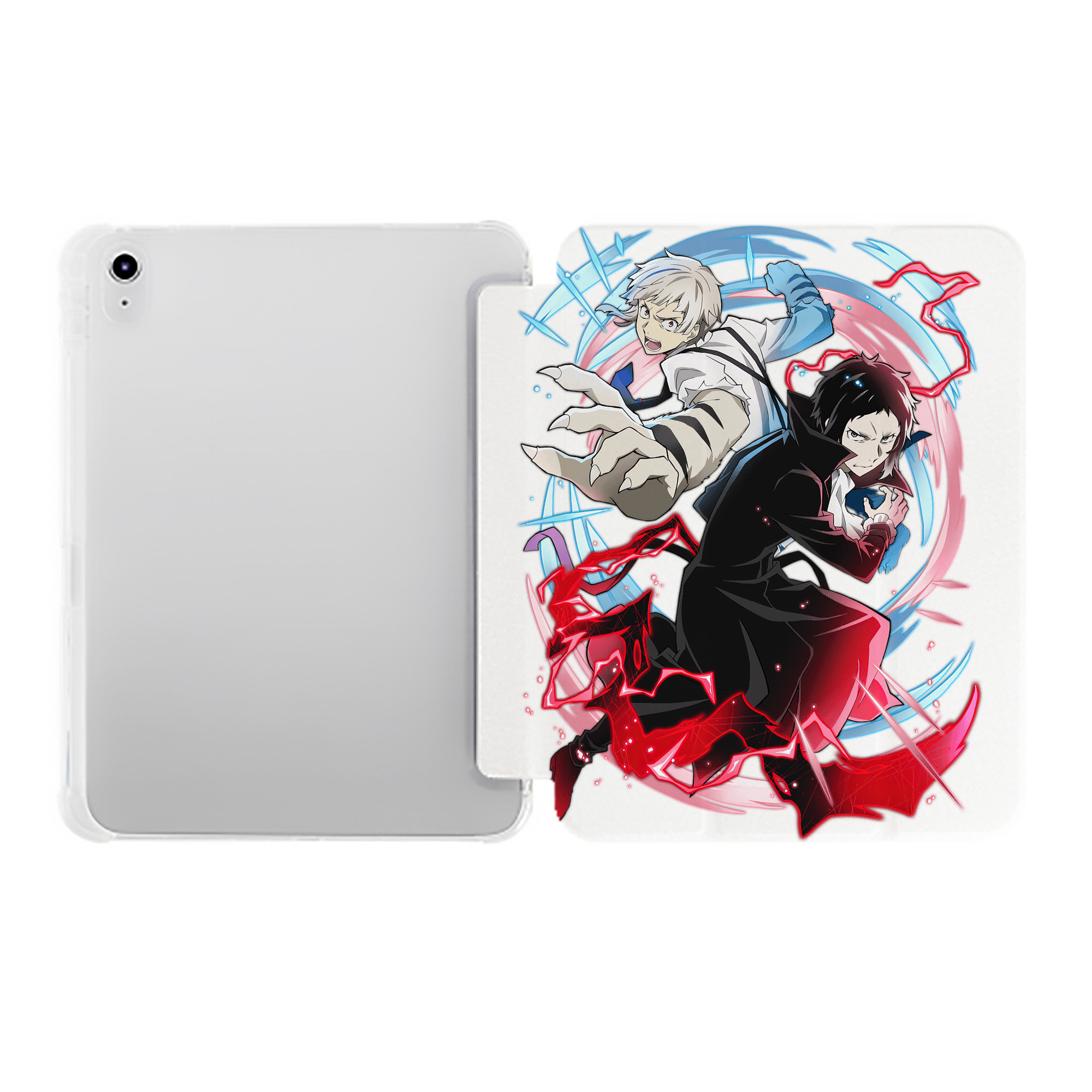 （画像用） 文豪ストレイドッグス Bungo Stray Dogs IPad ケース ペン収納付き 三つ折りスタンド PUレザー×シリコン 対応機種9.5/10.5/10.9インチ